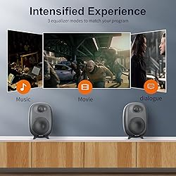 BESTISAN Bookshelf Speakers, 60 Watt Powered Studio
