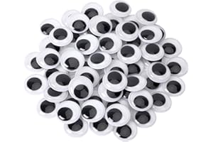 PETKNOWS 120 Pieces Wiggle Eyes Self Adhesive Craft Sticker Eyes Black White Googly Eyes for DIY Crafts Decoration (30mm)