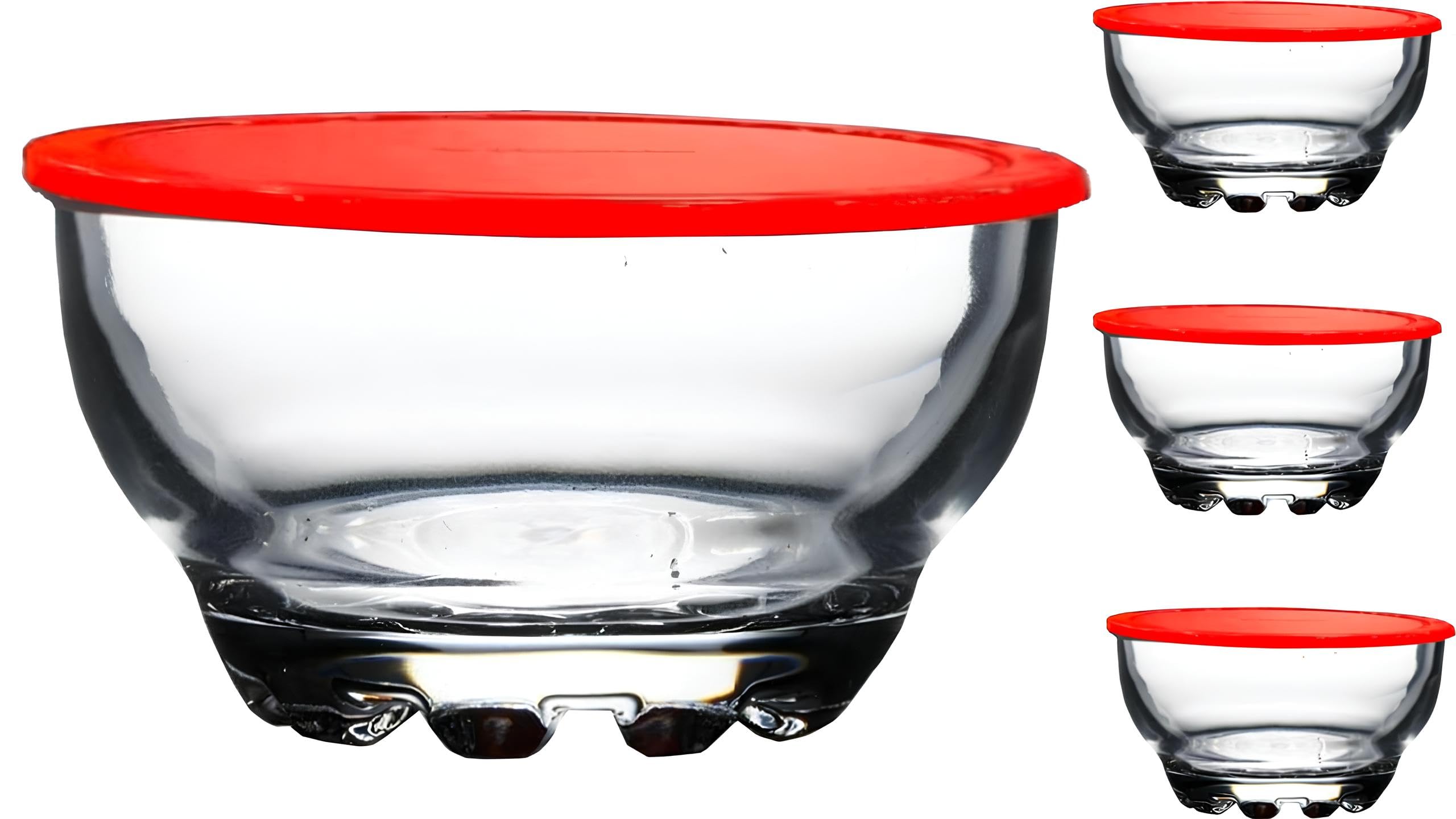 Photo 1 of (missing lids) BOHEM'S Clear Glass Bowls Set for Kitchen, Small Serving Bowls f