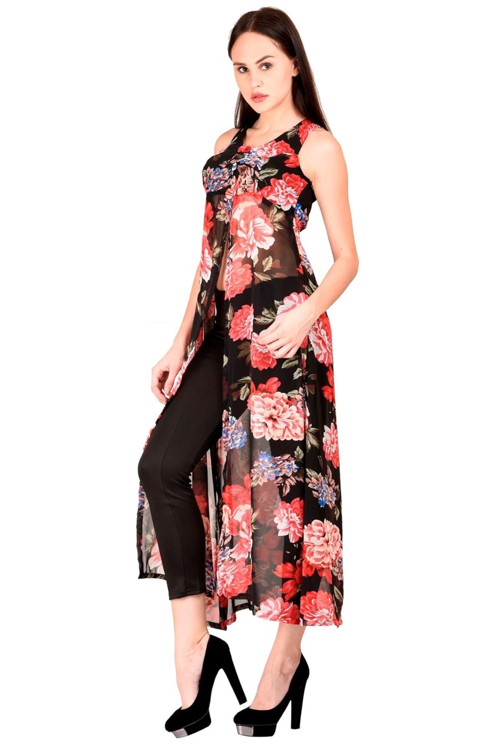 raabta black long dress