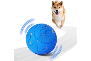 Huimpet Interactive Dog Ball, Automatic Moving, Bouncing Chew Toys, Wicked Balls with 3 Modes, E-TPU Vibrating Dog Ball for Medium and Large Dogs, IP54 Waterproof, Birthday Gifts for Dogs(Blue)