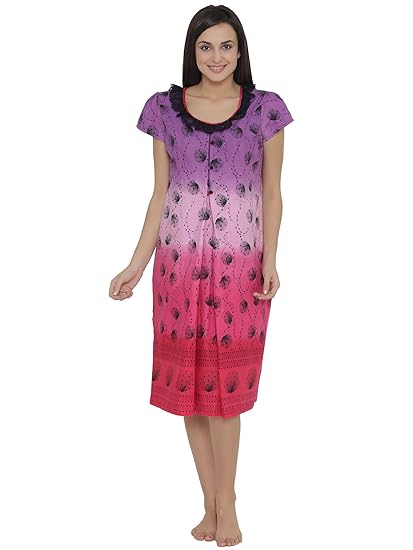 Women's Cotton Ombre Printed Maternity Nighty