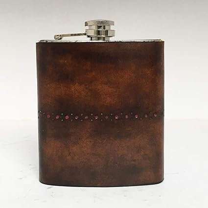 VINAY AND VIJAY Personalised Liquor Flask with Leather Hip Flask Alcohol Flask for Fathers Day Gift