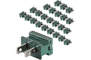 GFQHF Male Vampire Plug - 25PCS SPT-1 Green Electric Plugs for Christmas Light Strings & Lamps and DIY Projects