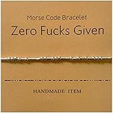 Binami Morse Code Bracelet Adjustable Bracelet Beads on Silk Cord Friendship Inspirational Jewelry Gifts for Her