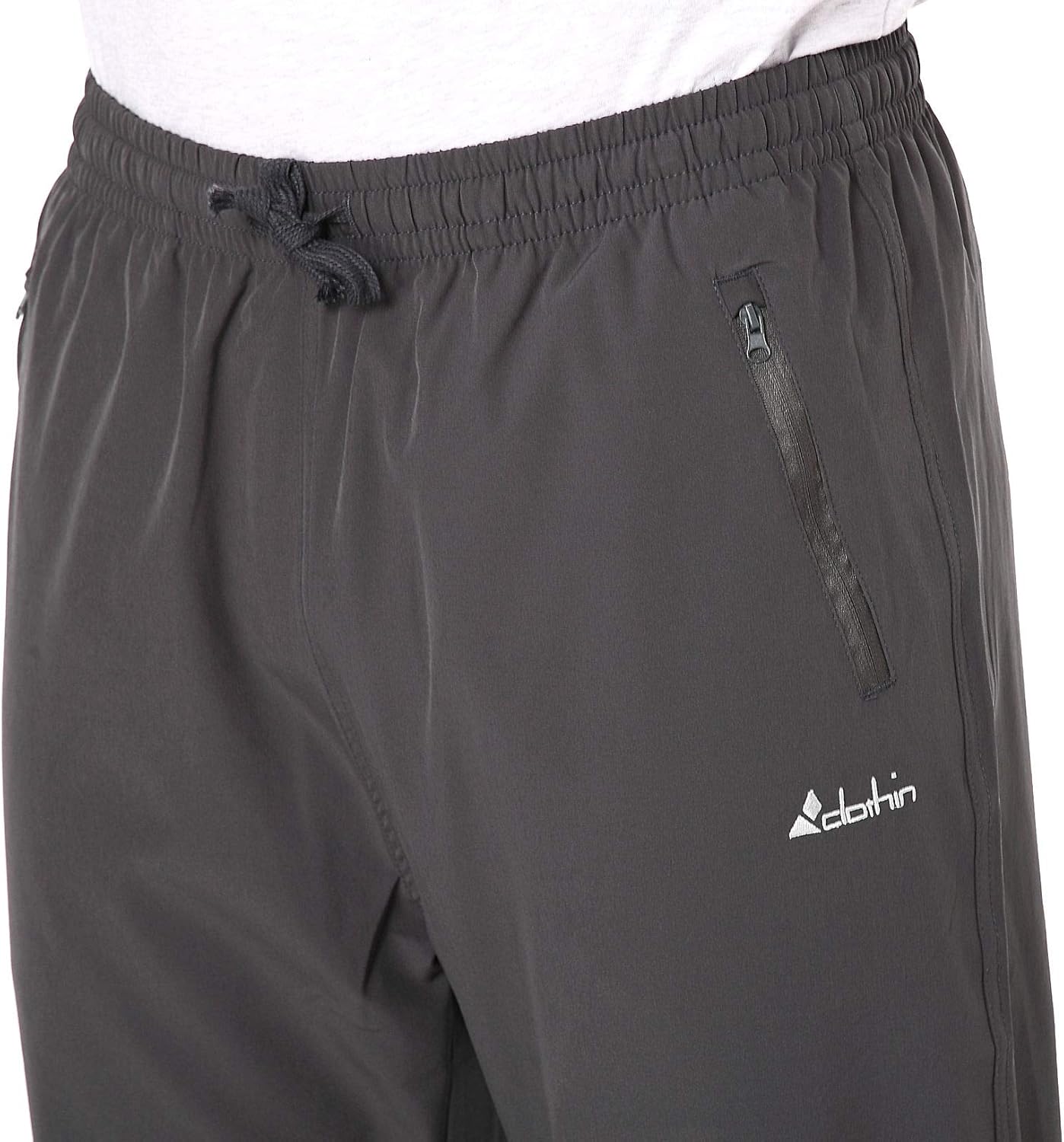 Clothin Men's Elastic-Waist Drawstring Pants for Sport Exercise Travel, Quick-Dry, Stretchy : Clothing