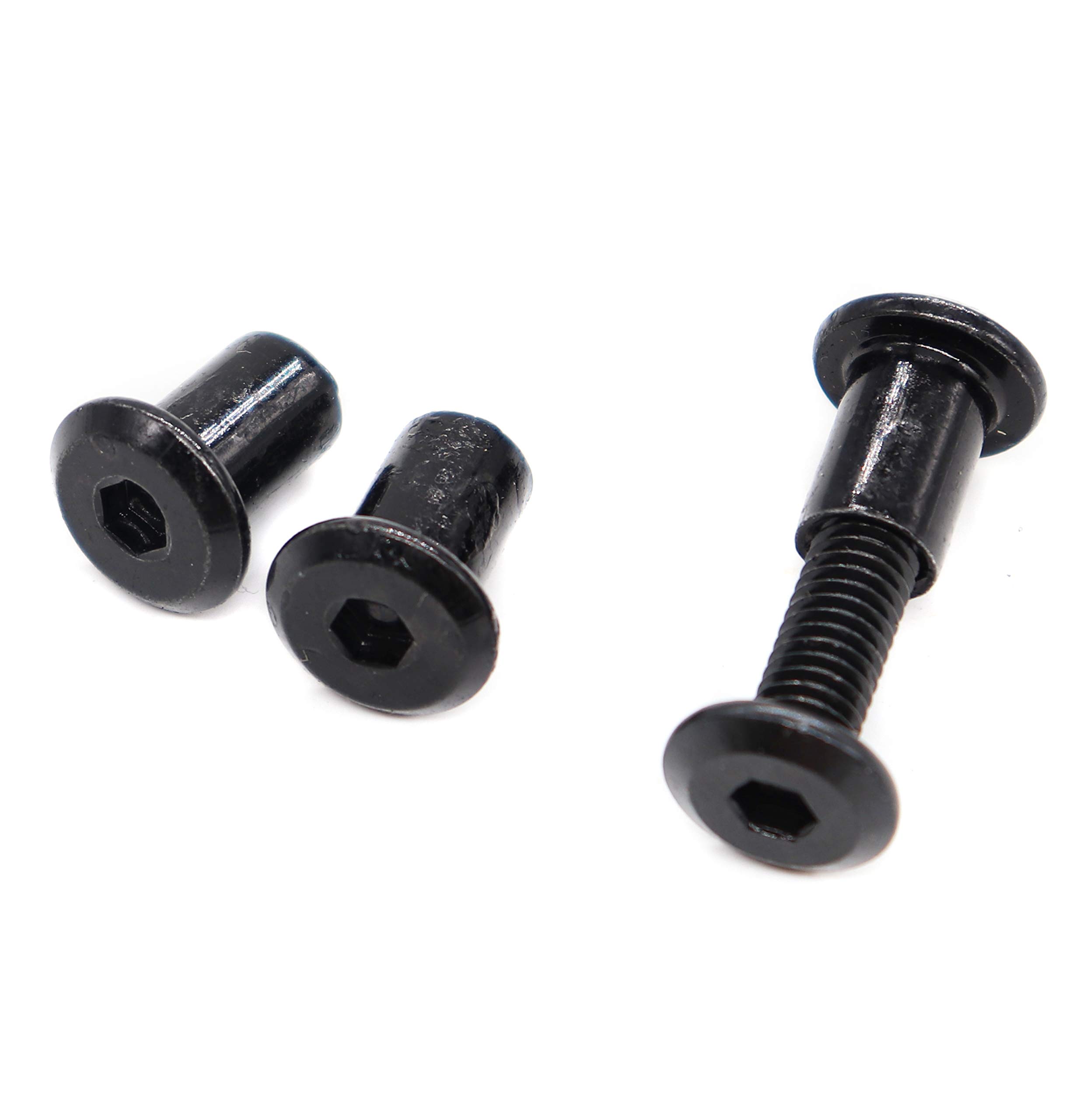 binifiMux 10-Pack Hex Socket Cap M6x15mm Black Bolts Connecting Cap Nuts Set for Furniture Beds Cupboard