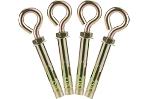 Napredak 9/16" x 5-1/2" Concrete Eye Bolt Anchor Carbon Steel Shoulder eyebolts Anchor, Screw Expansion Sleeve Bolt with Ring, Cement Wall Brick Anchor Fastener (4 pcs)