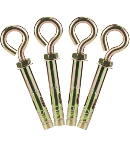 2PCS 304 Stainless Steel Concrete Wall Anchor Hooks - M8 Expansion Eye Bolts