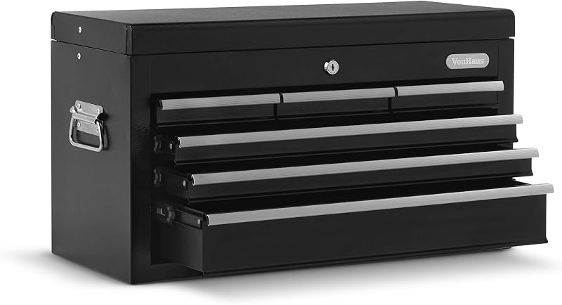 VonHaus Tool Chest Portable Cabinet with Drawers Lockable Metal Box