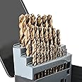 M35 5% Cobalt Drill Bits Set 29PCS (1/16"-1/2"), Straight Shank Jobber Drill Bits, Metal HSS Twist Drill Bits for Stainless Steel Hard Metal and Cast Iron