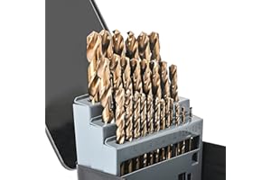 WILDBOSSY M35 5% Cobalt Drill Bits Set 29PCS (1/16"-1/2"), Straight Shank Jobber Drill Bits, Metal HSS Twist Drill Bits for Stainless Steel Hard Metal and Cast Iron