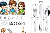 EXZACT Children Cutlery 6Pcs Stainless 18/10 Safari Giraffe Lion Kids view 2