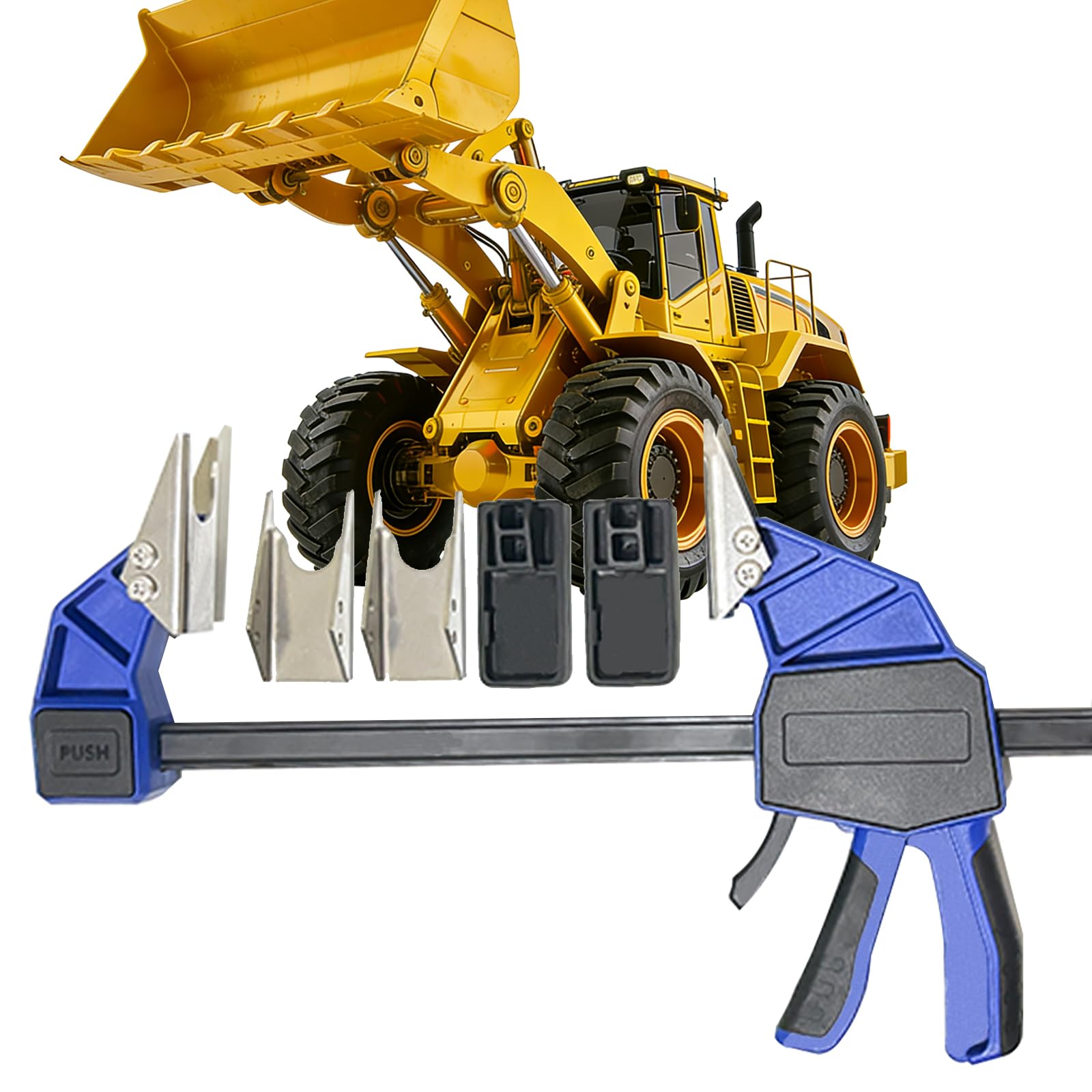 Photo 1 of 18” Quick Coupler Hand Clamp Includes 4 Pcs Duo-Jaw Sets(2 * 1/2" & 3/4" and 2 * 7/8" & 3/8" Jaw) for Hydraulic Pipe Clamps Quick mate Coupler Tool Suitable Excavators, Tractors, Cranes, etc.