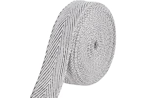 BENECREAT 10.9 Yard Carpet Edge Bias Binding, Gray White Cotton Carpet Rug Binding, Cotton Herringbone Ribbons for Sewing Pro