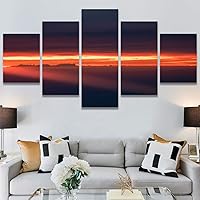 SIGNWIN 5 Panel Canvas Wall Art Landscape Mountain for Home Decorations Ready to Hang - 60
