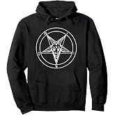 Sigil Baphomet Pentagram Occult Satanic Goat Head Devil 666 Pullover Hoodie
