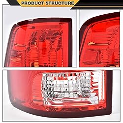 CROSSDESIGN Rear Tail Lights Lamps w/o Bulbs Red
