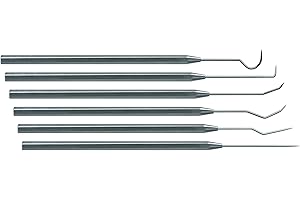 MOODY TOOLS Moody 55-0292 6-Piece Stainless Steel Precision Probe Set, 25mil | Straight, Single Bend, Double Bend Short, Double Bend Long, Triple Bend, and Hook Tips