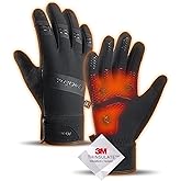 HUAME 100% Waterproof Winter Gloves for Men Women Windproof Thermal with Touchscreen Finger, Anti-Slip Palm, Warm Hands for Cold Weather Running, Cycling, Driving, Hiking, Snow, Ski, Golf
