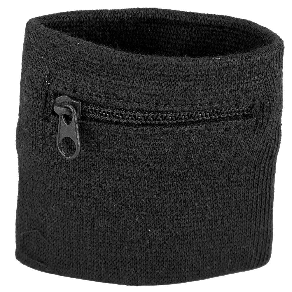 Wrist Band Wallets, Sweat Bands Wristbands Health Gear Sport Coin Keys Storage Pouch Wallets Breathable Pocket Sweatband Wallet with Zipper for Gym Running Basketball Hiking Jogging Black