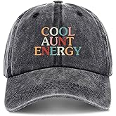 zcyhtqp, Cool Aunt Energy, Funny Baseball Cap, Aunt Hat, Funny Trucker Hats with Sayings, Humor Caps, Adjustable Cotton Baseball Cap Black