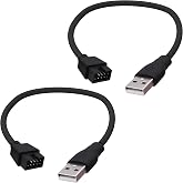 YARCHONN USB 2.0 to 9Pin Motherboard Header Adapter Extension Cable -20cm | USB Type A Male to 9 Pin Male,Motherboard Data Cable Converter Cord,2pcs