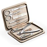 MR.GREEN Manicure Sets Pedicure Kits Stainless Steel Nail Clipper Personal Care Tools with PU Leather Case (Gray)