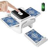 XISZMOG Rechargeable Automatic Card Shuffler for 1-2 Decks, Low Noise & Portable Electric Shuffling Machine for Poker, Blackjack, UNO, Texas Hold'em, Skip-Bo, Phase 10