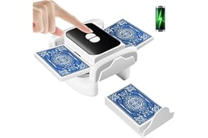 XISZMOG Rechargeable Automatic Card Shuffler for 1-2 Decks, Low Noise & Portable Electric Shuffling Machine for Poker, Blackjack, UNO, Texas Hold'em, Skip-Bo, Phase 10