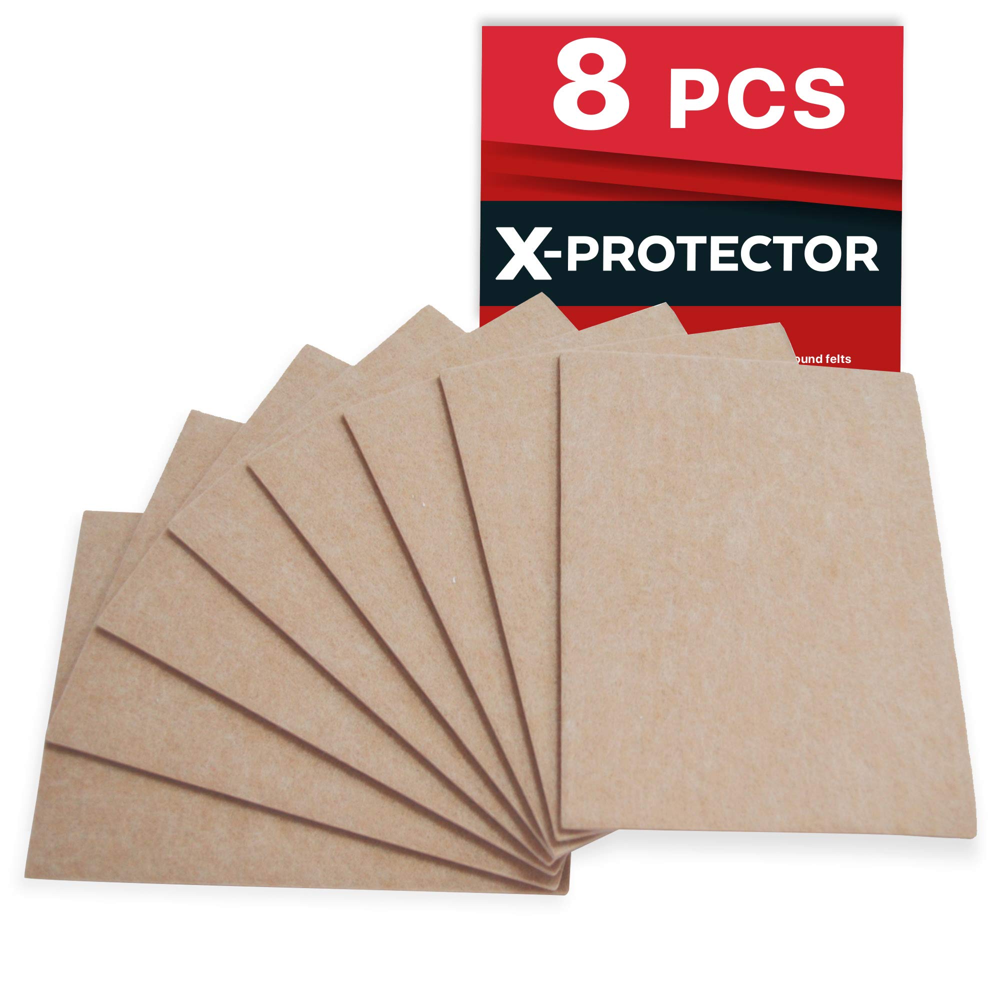 XPROTECTOR 8 Pack Premium Felt Furniture Pads 8”x6” Heavy Duty 1/5