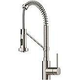 KRAUS Bolden Commercial Style 2-Function Single Handle Pull Down Kitchen Faucet in Spot-Free Stainless Steel, KPF-1610SFS