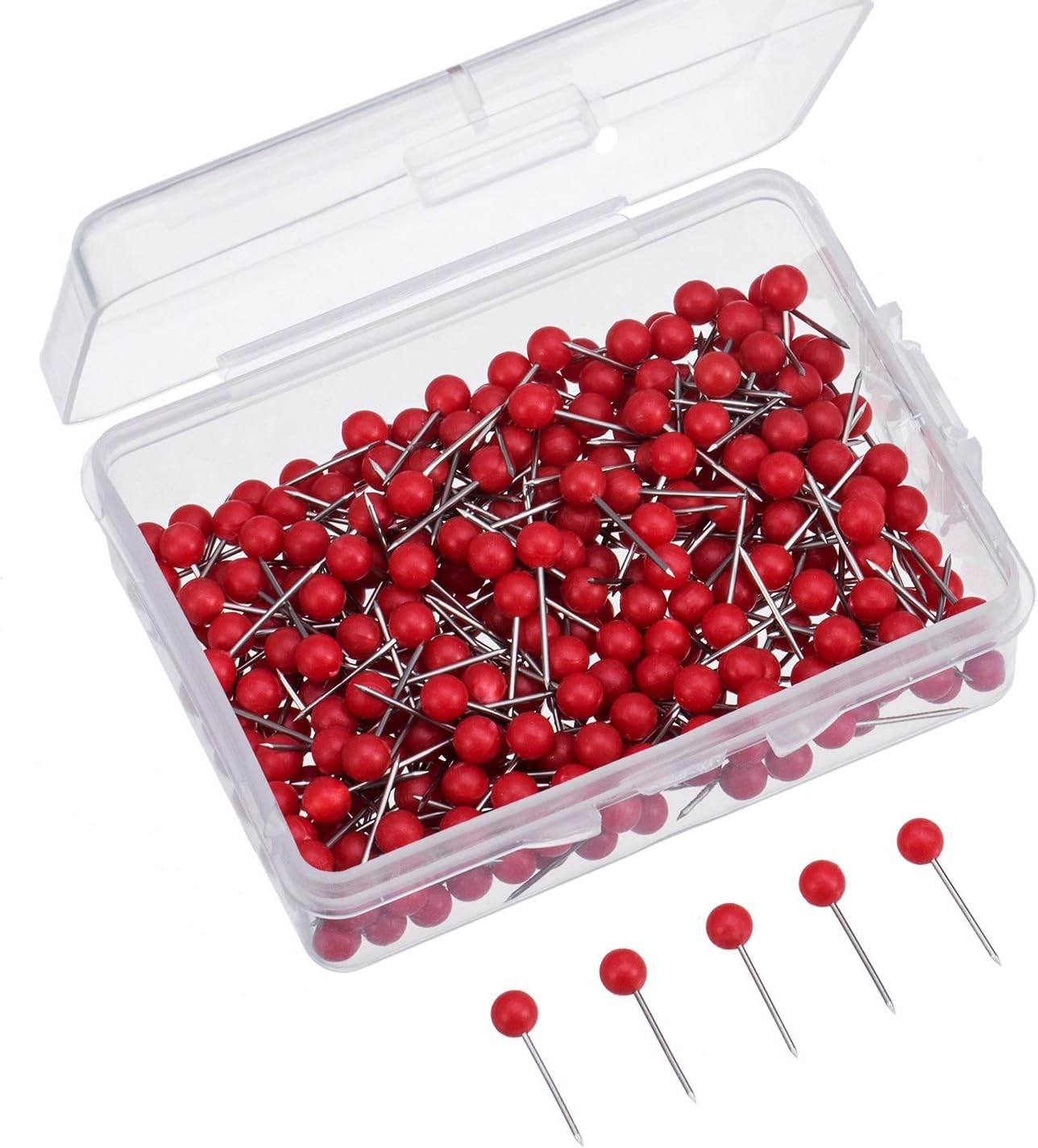 Outus 300 Pieces Map Tacks Push Pins Assorted Color Beads Plastic Head Stainless Steel Wire for Office Marking Hanging Pictures