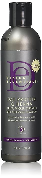 Design Essentials Oat Protein & Henna Deep Cleansing Shampoo For Fuller, Thicker, Stronger, Longer Hair - 8 Oz