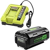 Bakipante 40V 6.5Ah Battery Replacement for Ryobi and 40V Battery Charger OP406 Compatible with Ryobi 40V Lithium Battery OP4