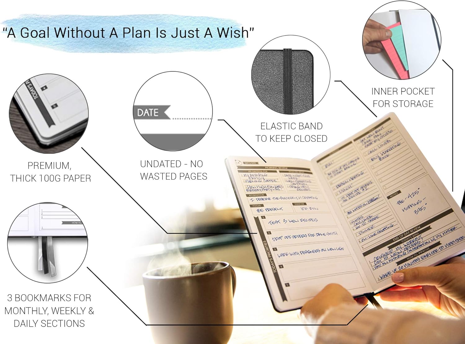 Daily Planner 2020-2021 by Panda Planner I Organizer Planner for Goals, Gratitude & Focus I Weekly & Monthly Agenda I Undated Day Planner I The Only Planner Endorsed by Top Psychologists : Office Products