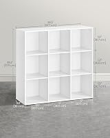 VASAGLE Bookcase 9-Compartment Cube Shelf Cloud White LBC177W01 view 7