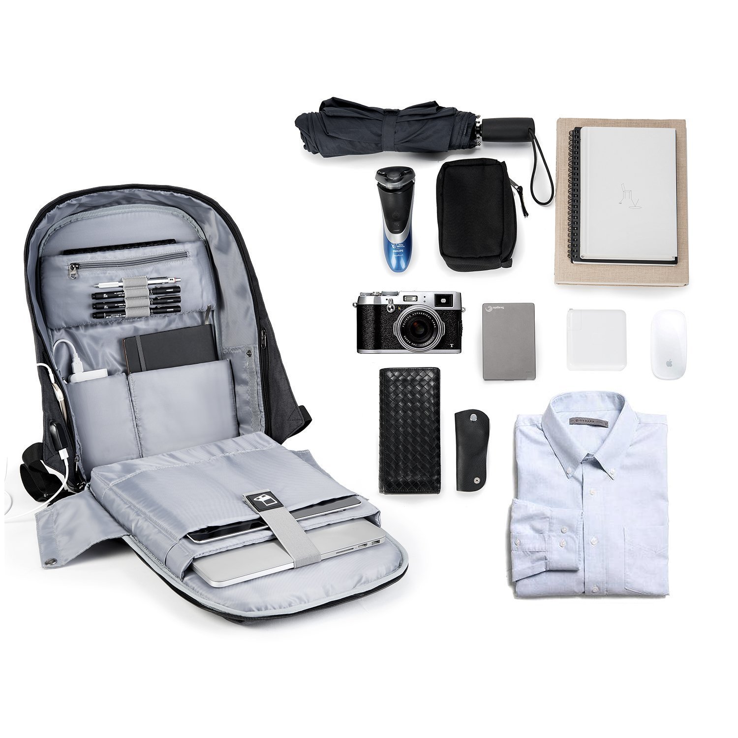 KOPACK Waterproof Anti Theft Laptop Backpack Usb Charging Port Business