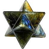 Amazing Gemstone Labradorite Merkaba Crystal - 0.75 Inches Metaphysical Merkaba Star for Meditation - Energetic Tetrahedron C