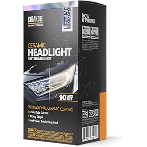 CERAKOTE® Ceramic Headlight Restoration Kit – Guaranteed To Last As Long As You Own Your Vehicle – B...