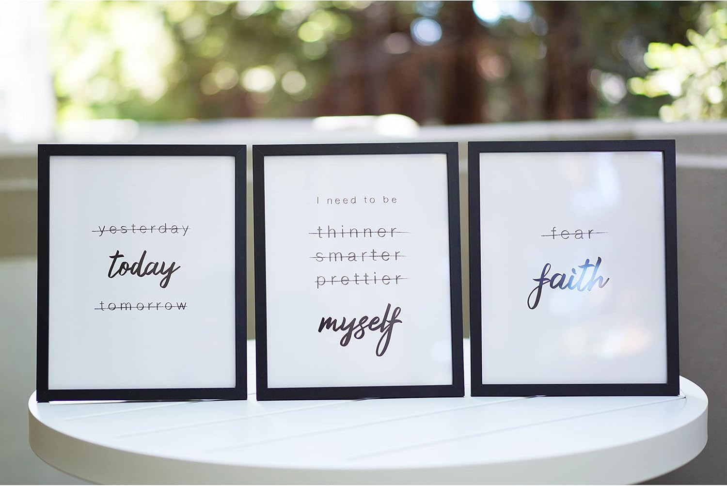 Amazon Com Framed Motivational Wall Art 8 X 10 Set Of 3 Positive Affirmations Wall Decor Quotes Wall Art Minimalist Black And White Wall Art Home Office Bedroom By Insightout Everything Else