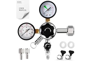 HGKEKE 0-230PSI Output Pressure CO2 Regulator Dual Gauge Keg Regulator for Kegerator - CGA 320 Beer Regulator and 7/16-20 UNF Quick Disconnect Thread Fittings, Beer Keg Regulator for Beer, Soda