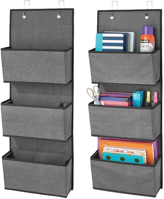 mDesign Soft Fabric Wall Mount/Over Door Hanging Storage