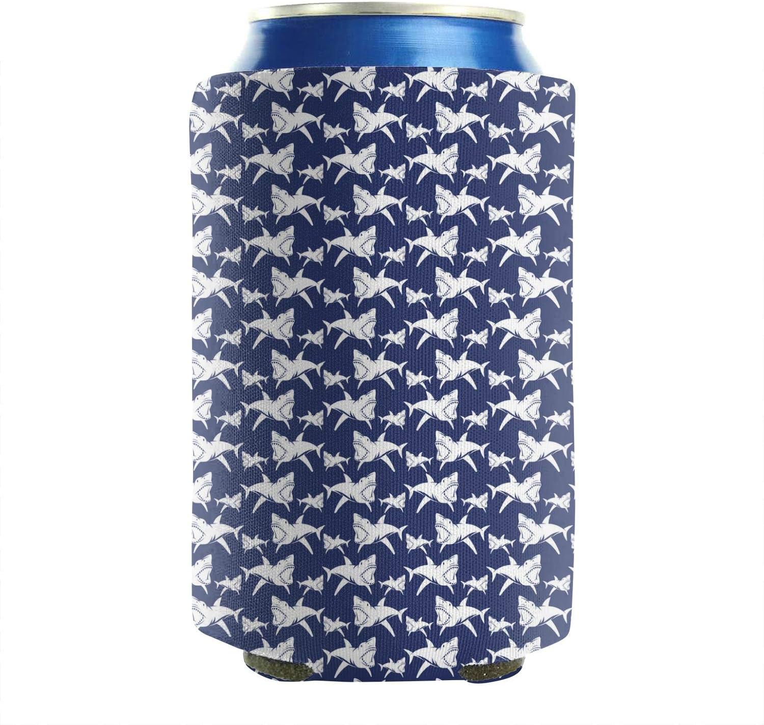 Dangerous Sharks Shark Images 12-16 OZ Bottles Neoprene Beverage Coolers Beer Can Sleeves Non-Slip Glass Can Coolers Sleeves Keeps Your Drink Ice Cold Weddings Pack Of 2 Plain