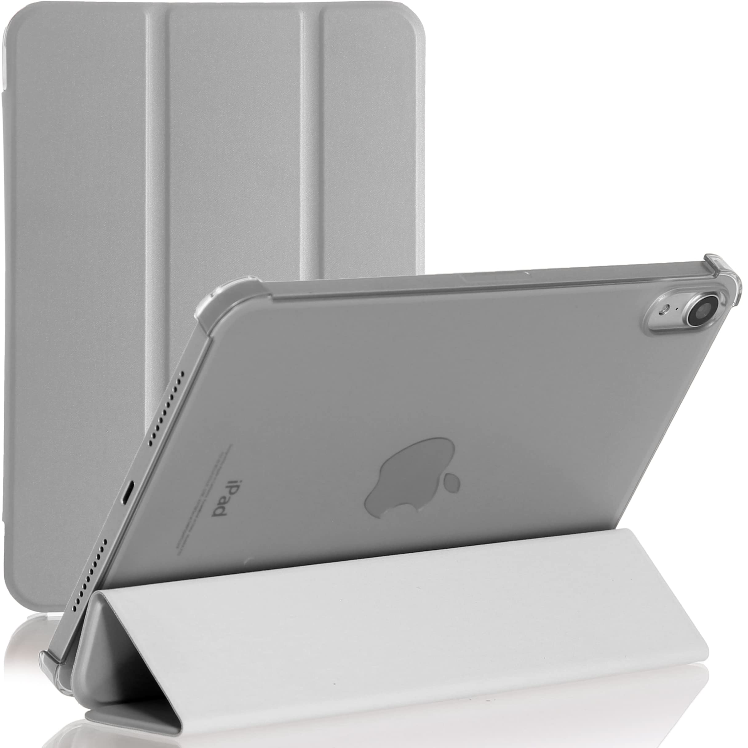 PROTech Case for iPad Mini 7 A17 Pro, Mini 6 (8.3 Inch, 7/6th Generation, 2024/21 Release), Slim Stand Hard Back Shell Protective Smart Cover Case (Silver)