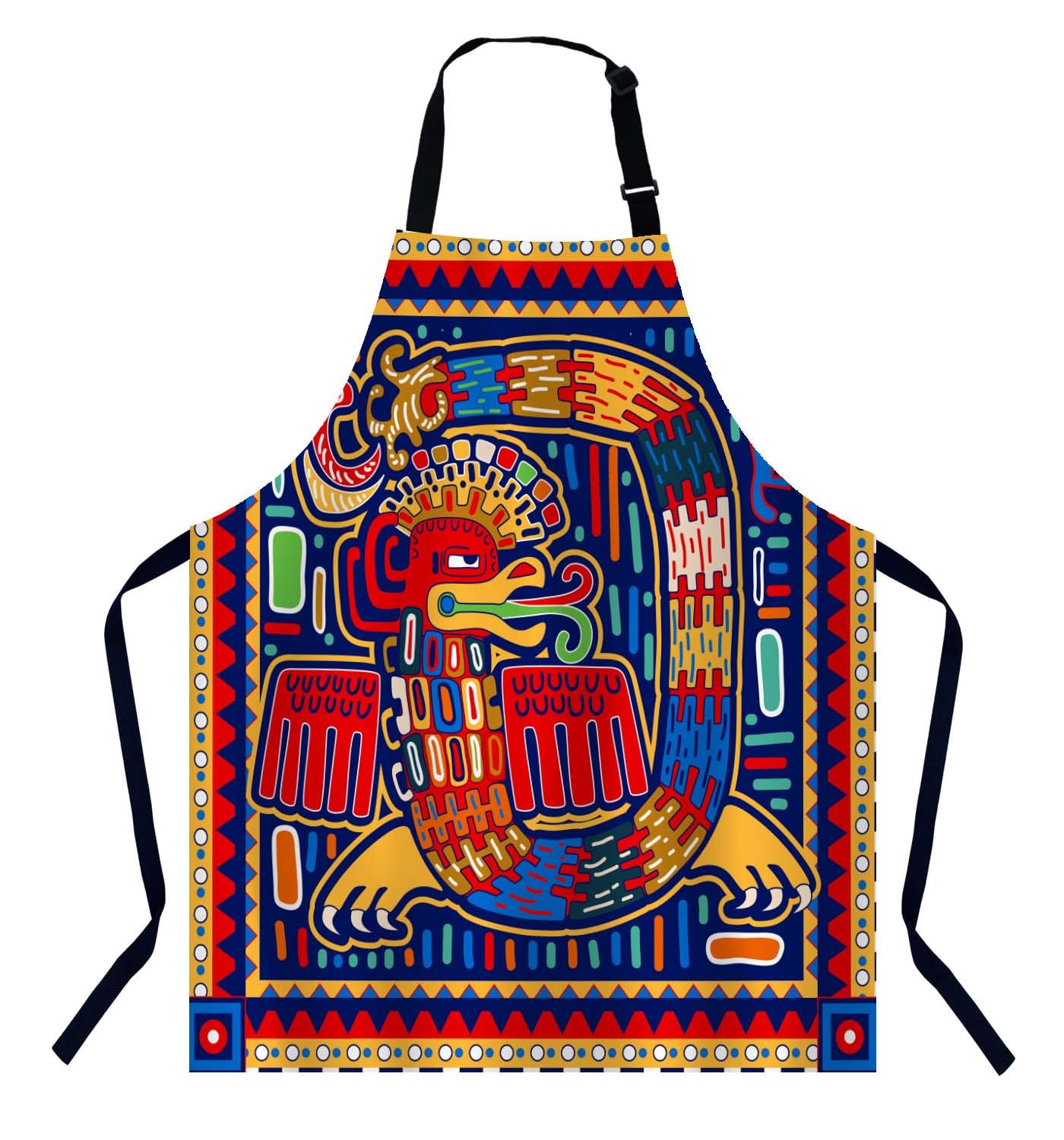 BGBDEIA Mexican Pattern Apron, Unisex-Adults, Kitchen/Cooking Apron, Ideal for Home Cooks, Chefs, Waiters, Workers, Painters, and More