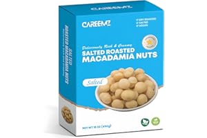 CAREEMZ Salted Roasted Macadamia Nuts, Malawi’s Finest Gourmet Snack, Vacuum Sealed for Freshness (Salted, 16oz)