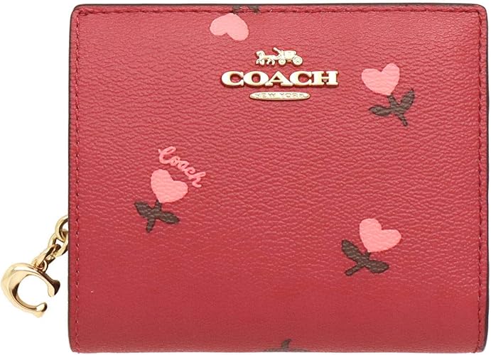 Amazon コーチ Coach 財布 二つ折り財布 Fc2868 C2868 ワインマルチ ハート フローラル プリント Pvc レザー C チャーム スナップ ラウンド ジップ ウォレット レディース アウトレット品 ブランド 並行輸入品 Coach コーチ 財布