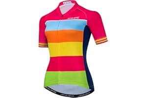 JPOJPO Cycling Jersey Women Short Sleeve Bike Shirt with 3 Pockets Reflective Quick-dry Tops S-3XL