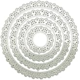 Round Lace Border Embossing Cutting Dies Coasters Stencil Template for Card Making Scrapbook Album, Metal Die Cuts Embossing Stencil Cutting Dies Lace Border Round for Card, Die-Cutting and Embossing
